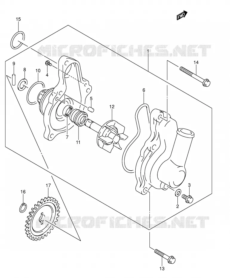 WATERPOMP (MODEL K5/K6/K7) Suzuki QUAD 400 QUADSPORT 2003  LT-Z400K3(E3/E28)