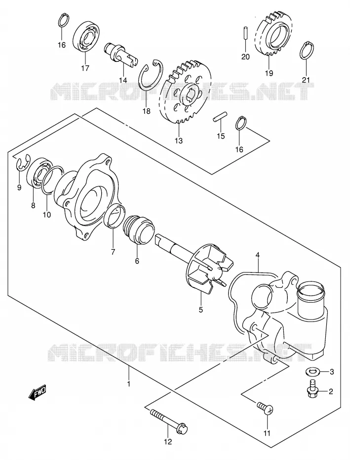 WATERPOMP Suzuki QUAD 500 VINSON 2007  LT-A500FK7(P28/P33)