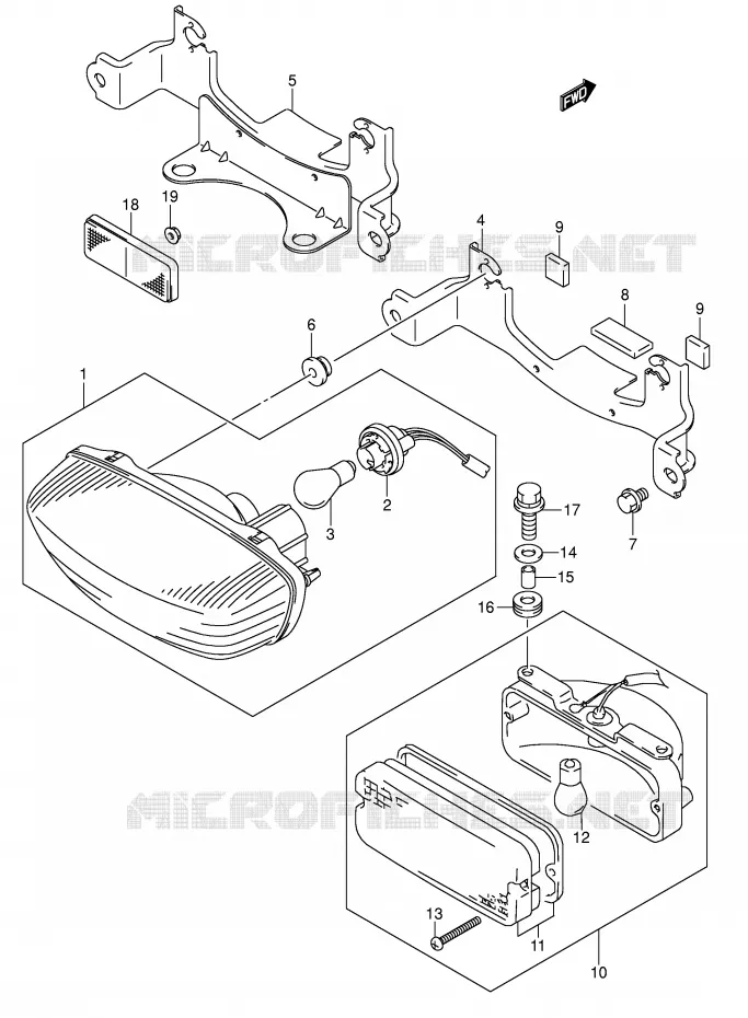ACHTERLICHT (LT-F250K5/K6 E17,E24) Suzuki QUAD 250 OZARK 2004  LT-F250K4(E17)