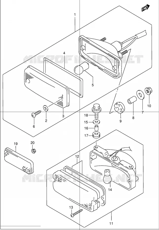 ACHTERLICHT (MODELE K1/K2 E17) Suzuki QUAD 300 KINGQUAD 2000  LT-F300FY(E24)