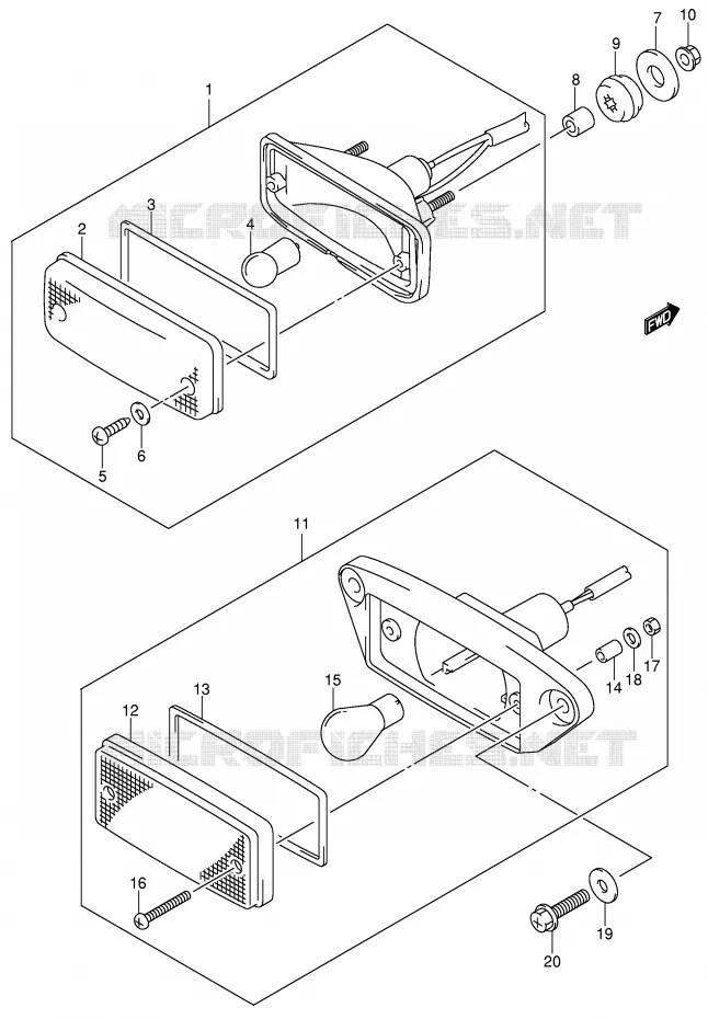 ACHTERLICHT (MODELE K1/K2/K4) Suzuki QUAD 300 KINGQUAD 2002  LT-F300FK2(E24)