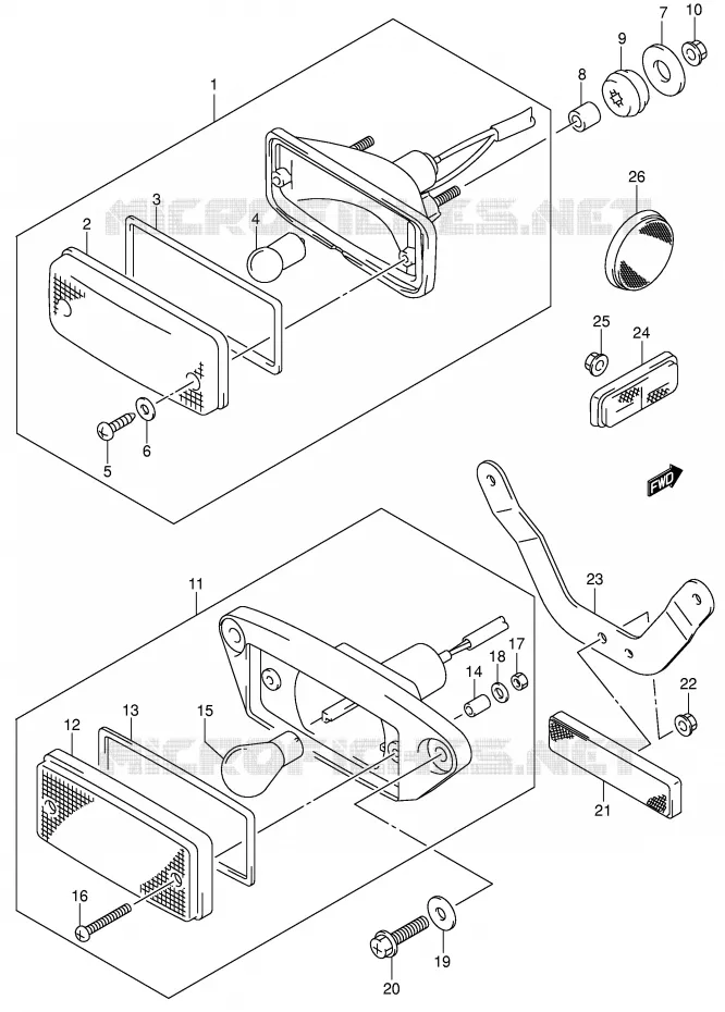 ACHTERLICHT (MODELE K1/K2/K4) Suzuki QUAD 300 KINGQUAD 2004  LT-F300FK4(E3/E28)