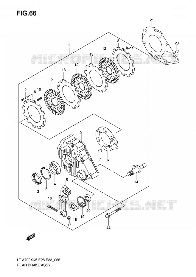 ACHTERREM ASSY Suzuki QUAD 700 KINGQUAD 2005  LT-A700XK5(E28/E33)