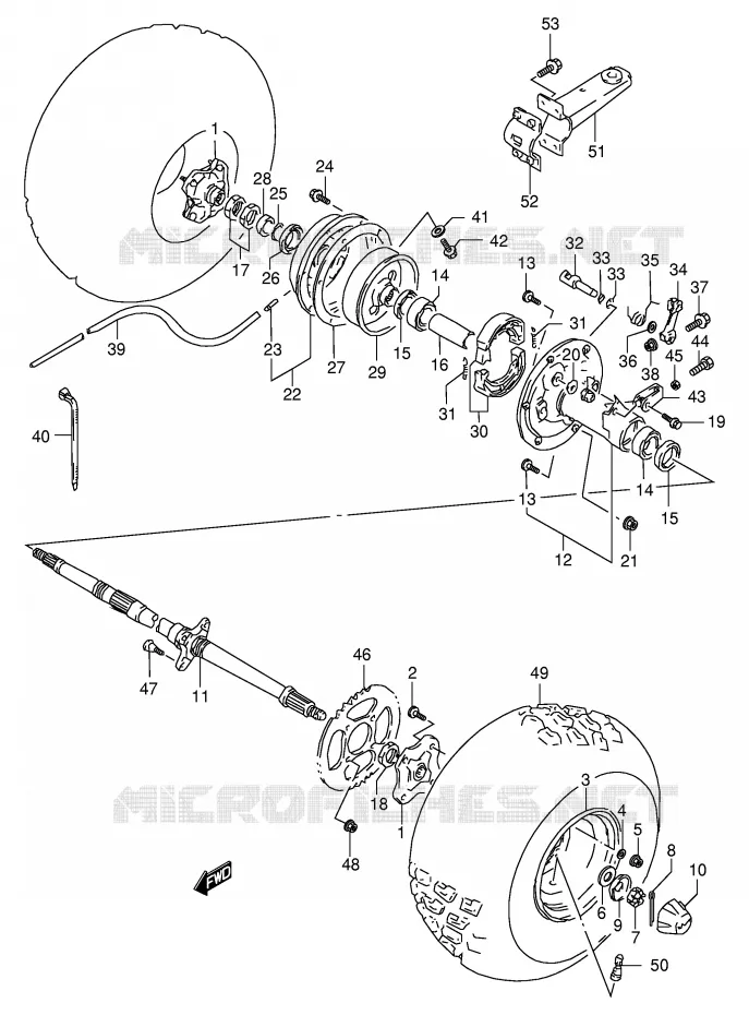 ACHTERWIEL Suzuki QUAD 160 OZARK 2000  LT-F160Y(P24)