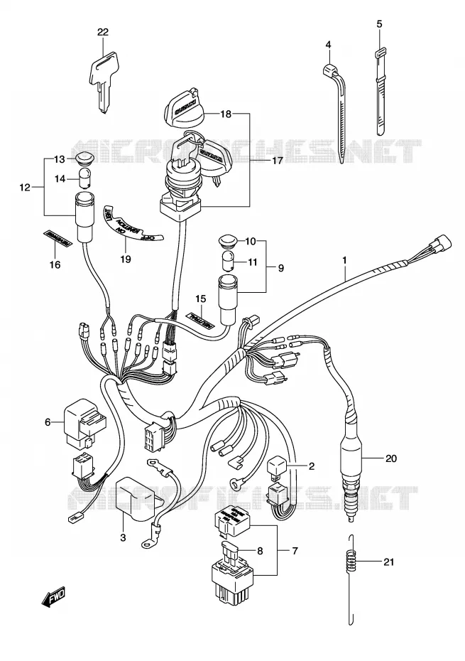 BEDRADING (MODELE K2) Suzuki QUAD 160 OZARK 2001  LT-F160K1(P24)