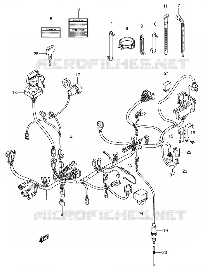 BEDRADING (MODELE K2) Suzuki QUAD 500 KINGQUAD 2002  LT-A500FK2(E3/E28)