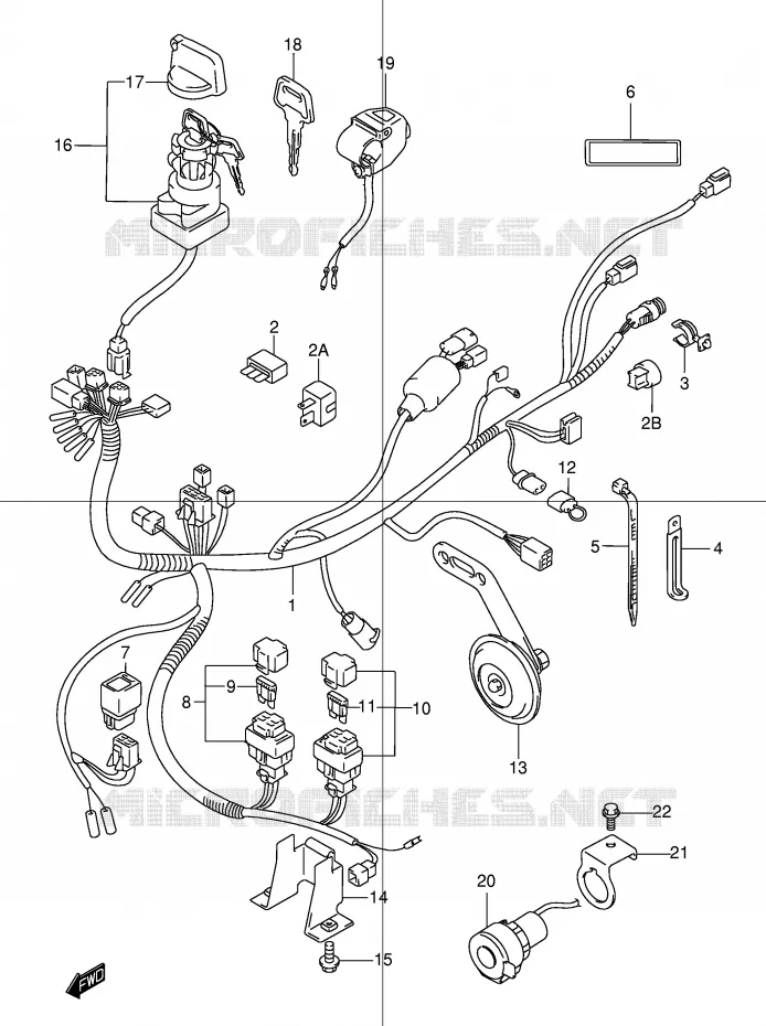 BEDRADING Suzuki QUAD 250 OZARK 2001  LT-F250K1(E24)