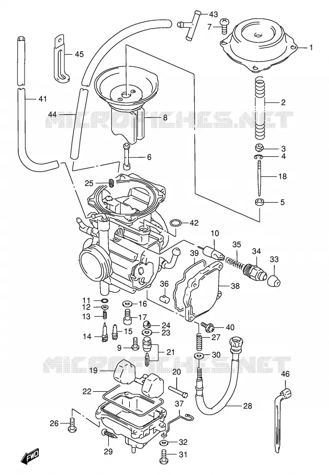 CARBURATOR (MODELE X) Suzuki QUAD 250 OZARK 2001  LT-F250K1(E24)