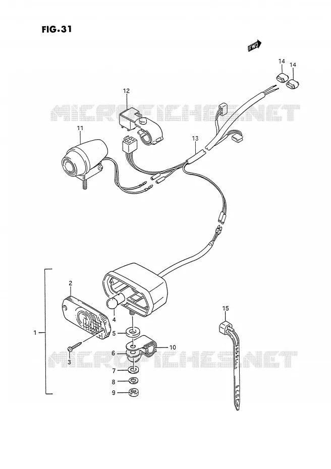 EEN BACK-UP LAMP (OPTIONNEL) Suzuki QUAD 300 KINGQUAD 1994  LT-F4WDXR(E2)