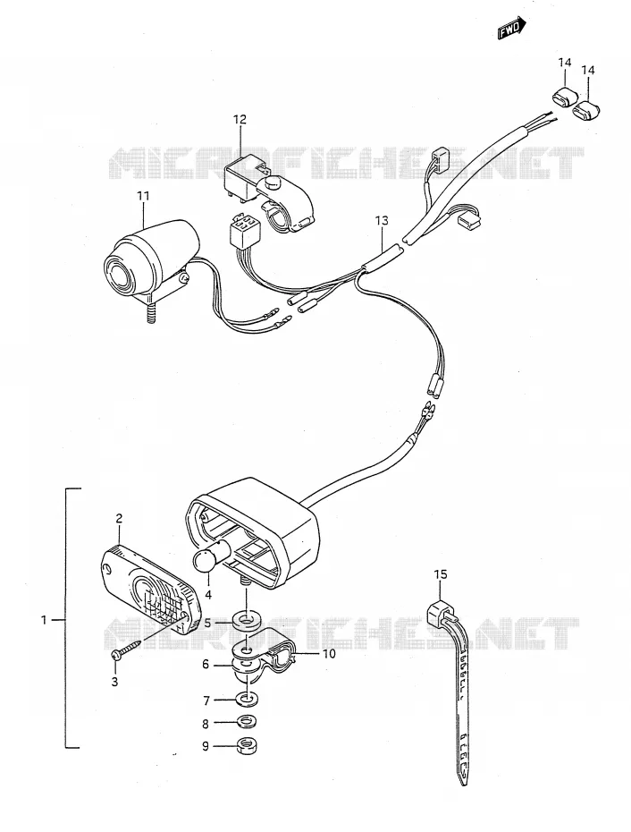 EEN BACK-UP LAMP (OPTIONNEL) Suzuki QUAD 300 KINGQUAD 1995  LT-F4WDXS(E28)