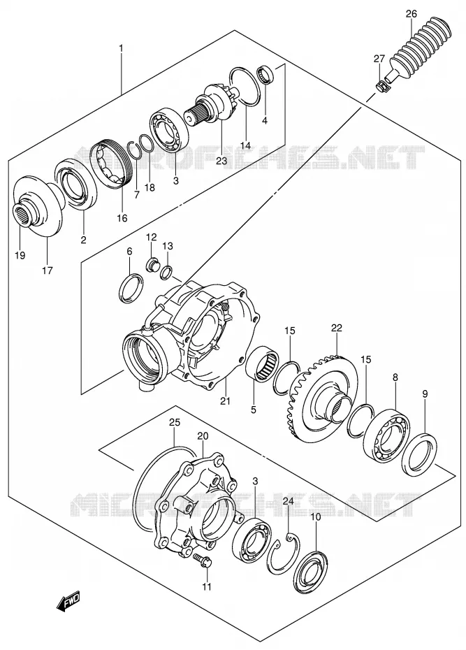 FINAL BEVEL GEAR (NOTE) Suzuki QUAD 250 OZARK 2003  LT-F250K3(E3/E28)