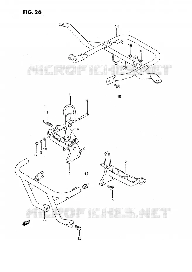 FOOTREST Suzuki QUAD 160 OZARK 1993  LT-F160P(P2)