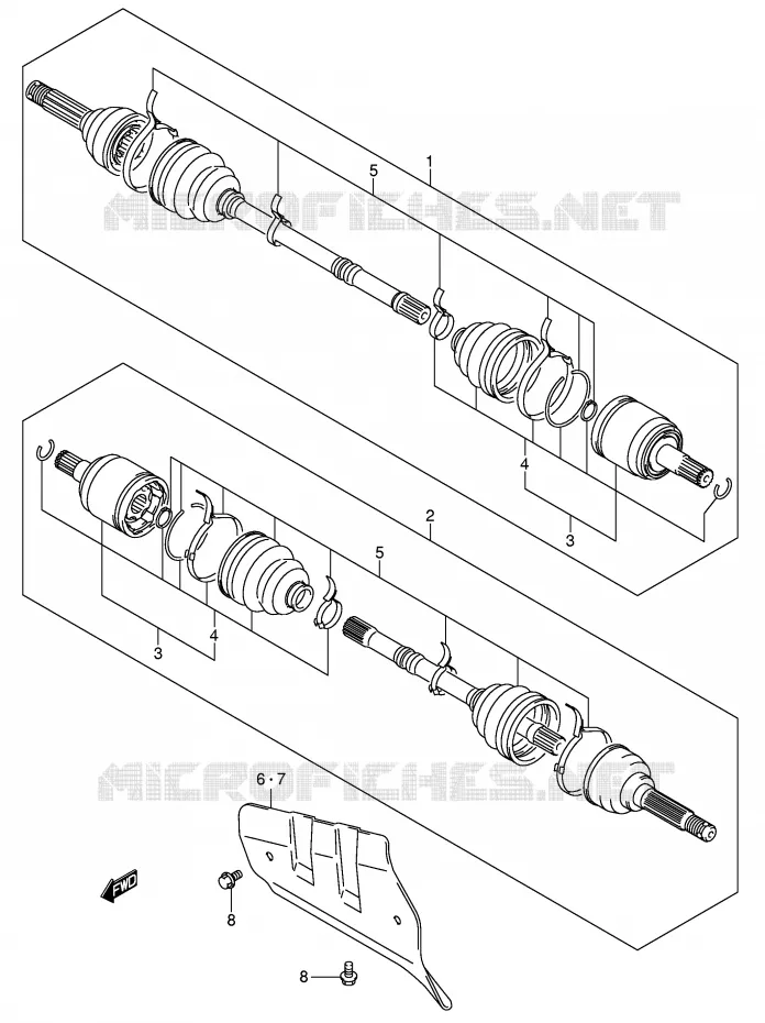 FRONT AANDRIJFAS (MODEL K5/K6/K7) Suzuki QUAD 400 EIGER 2007  LT-F400FK7(P24)