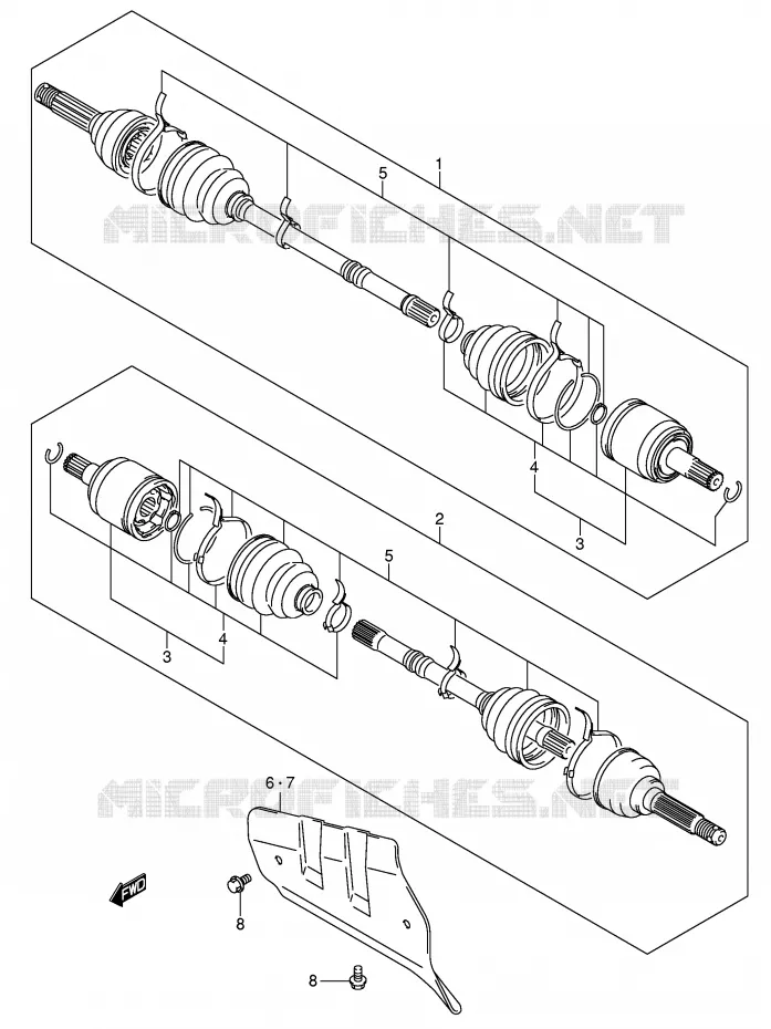 FRONT AANDRIJFAS (MODEL K5/K6/K7) Suzuki QUAD 400 EIGER 2011  LT-A400FK6(P3/P28)