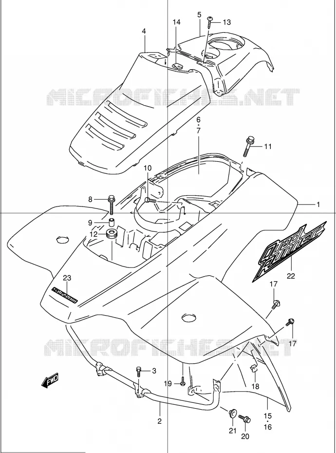 FRONT FENDER (MODELE K1/K2) Suzuki QUAD 160 OZARK 2002  LT-F160K2(P24)