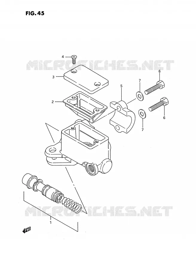 FRONT HOOFDREMCILINDER (MODELE H/J/K) Suzuki QUAD 250 KINGQUAD 1995  LT-F4WDS(E2)