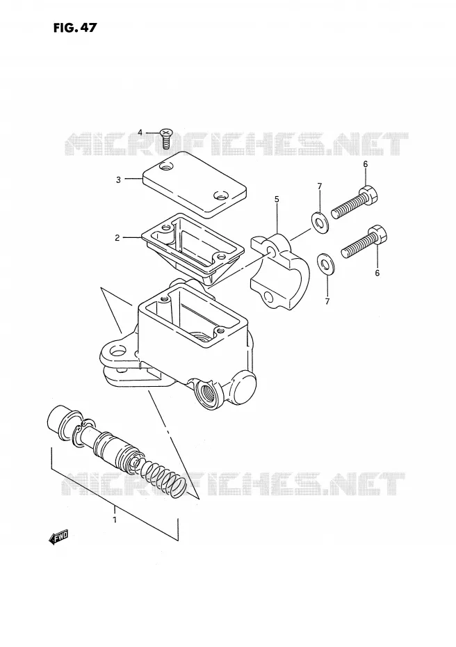 FRONT HOOFDREMCILINDER (MODELE J/K) Suzuki QUAD 250 OZARK 1992  LT-F250N(E2)