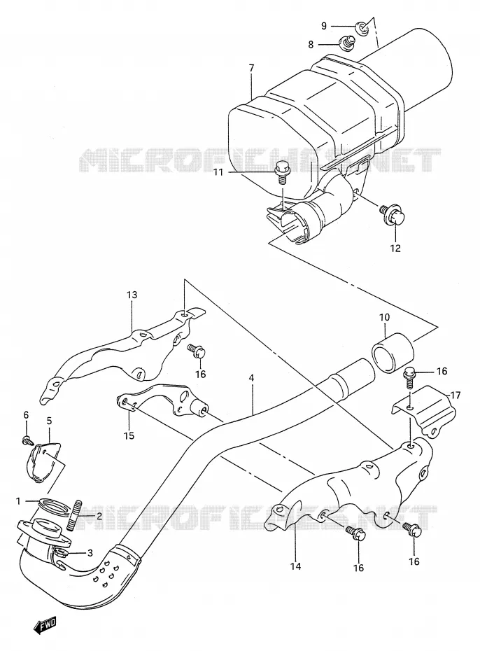 GELUIDDEMPER (MODELE L) Suzuki QUAD 250 KINGQUAD 1990  LT-F4WDL(E28)