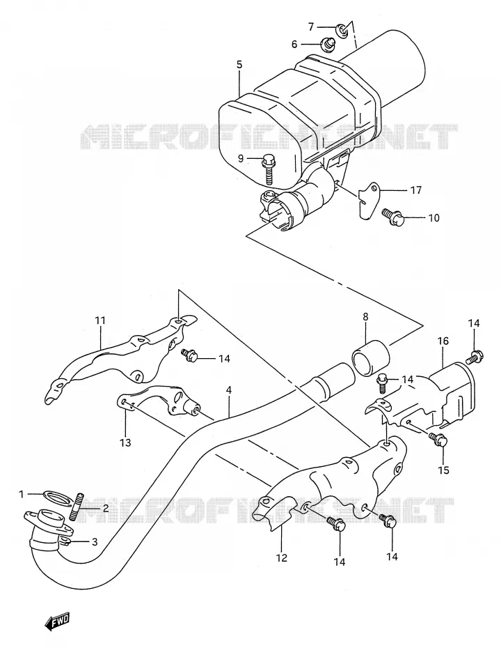 GELUIDDEMPER (MODELE M/N/P/R/S) Suzuki QUAD 250 KINGQUAD 1994  LT-F4WDR(E28)