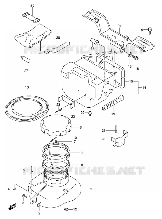 GEREEDSCHAPSKIST Suzuki QUAD 500 KINGQUAD 2004  LT-A500FK4(P28/P33)