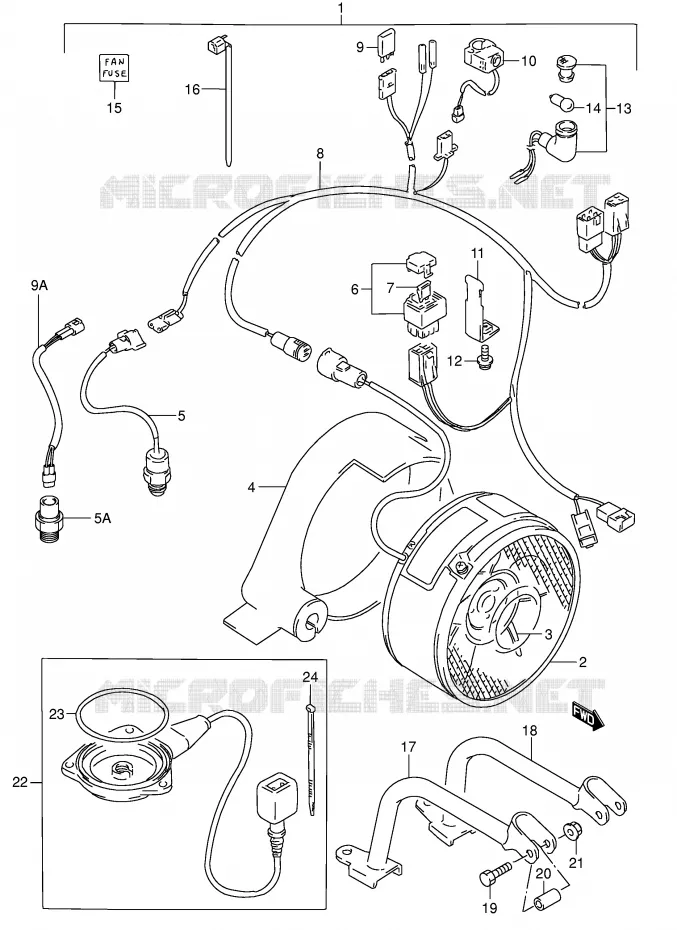 KOELVENTILATOR (OPTIONNEL:E3,E33) Suzuki QUAD 300 KINGQUAD 2002  LT-F300FK2(E3/E28)