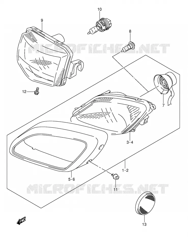 KOPLAMP (MODELE K4) Suzuki QUAD 500 KINGQUAD 2004  LT-A500FK4(P28/P33)