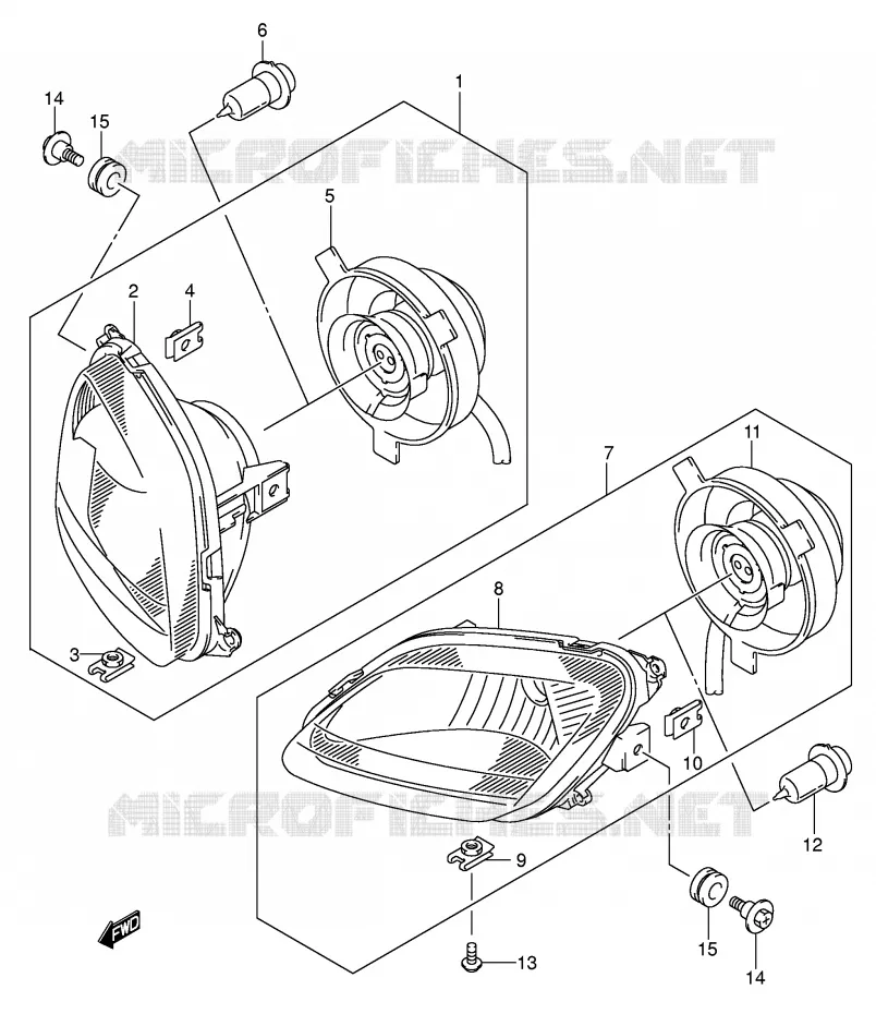 KOPLAMP (MODELE K5 P17) Suzuki QUAD 400 EIGER 2007  LT-A400FK7(P24)