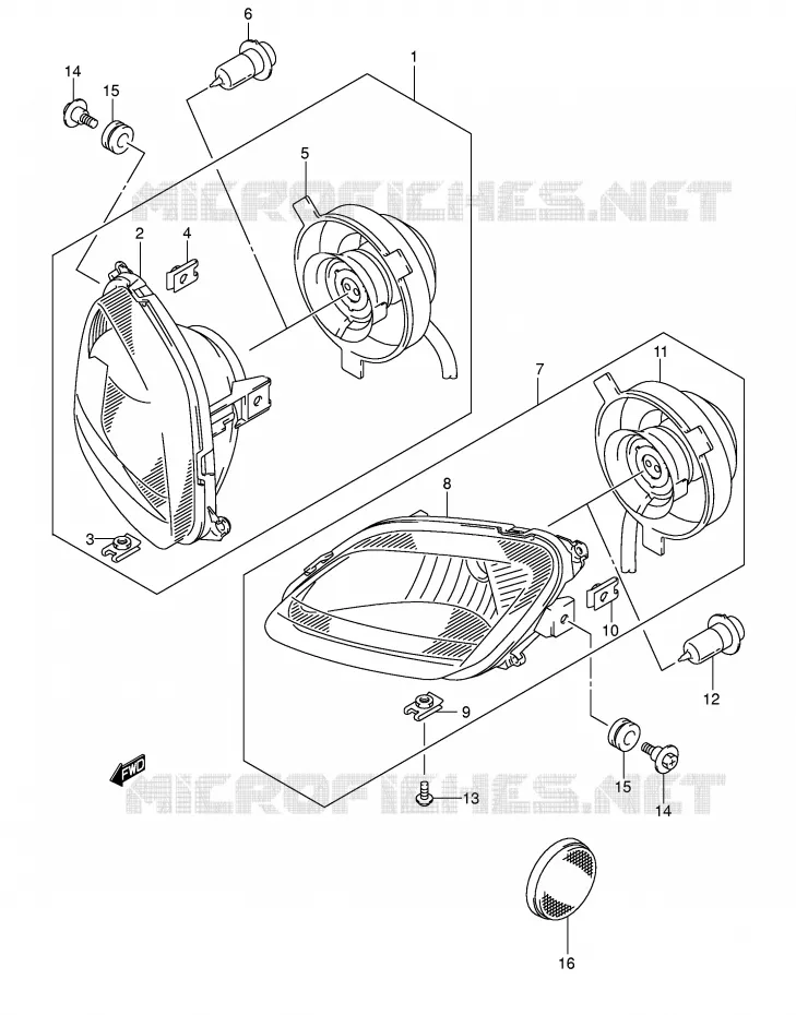 KOPLAMP (MODELE K5) Suzuki QUAD 400 EIGER 2005  LT-F400FK5(P3/P28)