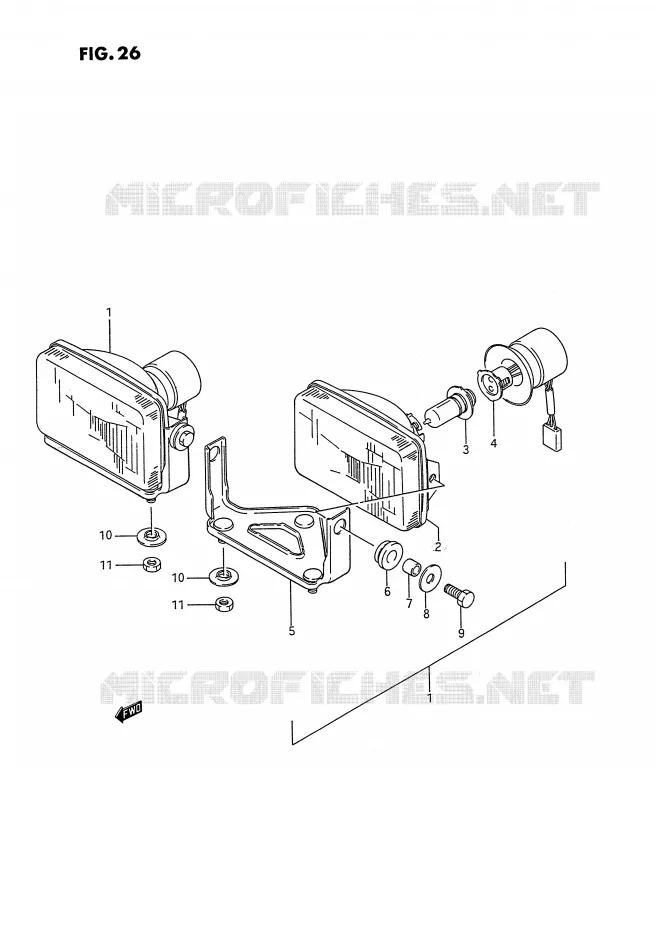 KOPLAMP Suzuki QUAD 250 KINGQUAD 1989  LT-F4WDK(E2)