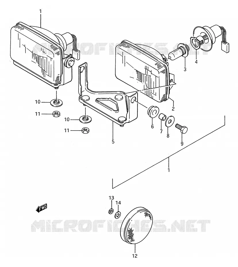 KOPLAMP Suzuki QUAD 250 KINGQUAD 1993  LT-F4WDP(E28)