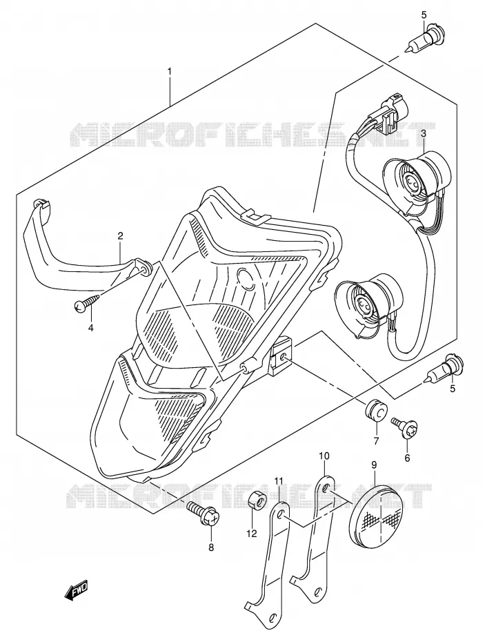 KOPLAMP Suzuki QUAD 400 QUADSPORT 2003  LT-Z400K3(E3/E28)