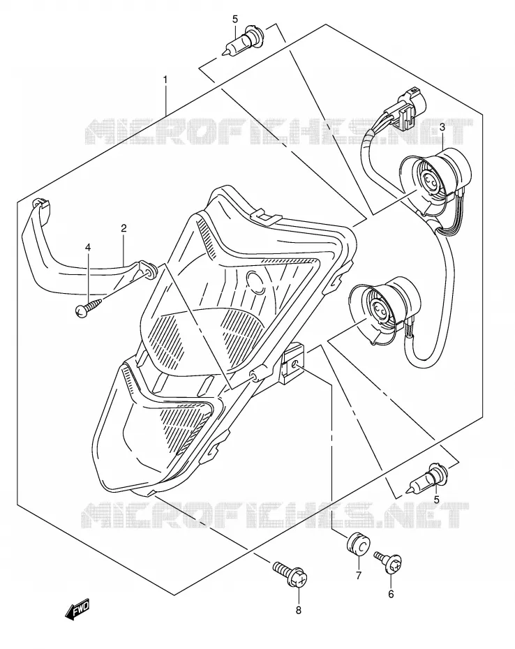 KOPLAMP Suzuki QUAD 400 QUADSPORT 2005  LT-Z400K5(E19)