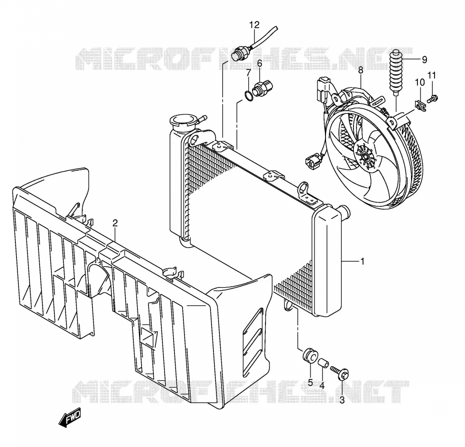 RADIATOR Suzuki QUAD 400 QUADSPORT 2004  LT-Z400K4(E19)