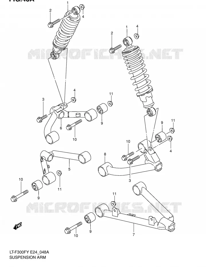 SCHOKDEMPER - VORKBEEN (MODELE K2/K4) Suzuki QUAD 300 KINGQUAD 2004  LT-F300FK4(E24)