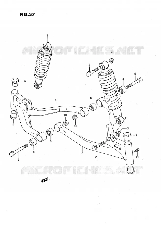 SCHOKDEMPER - VORKBEEN Suzuki QUAD 160 OZARK 1996  LT-F160T(P28)
