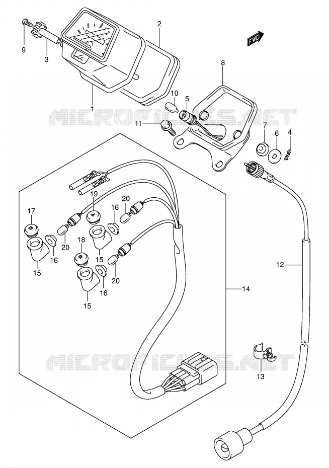 SNELHEIDSMETER (MODELE K3/K4) Suzuki QUAD 400 EIGER 2004  LT-F400FK4(P3/P28)
