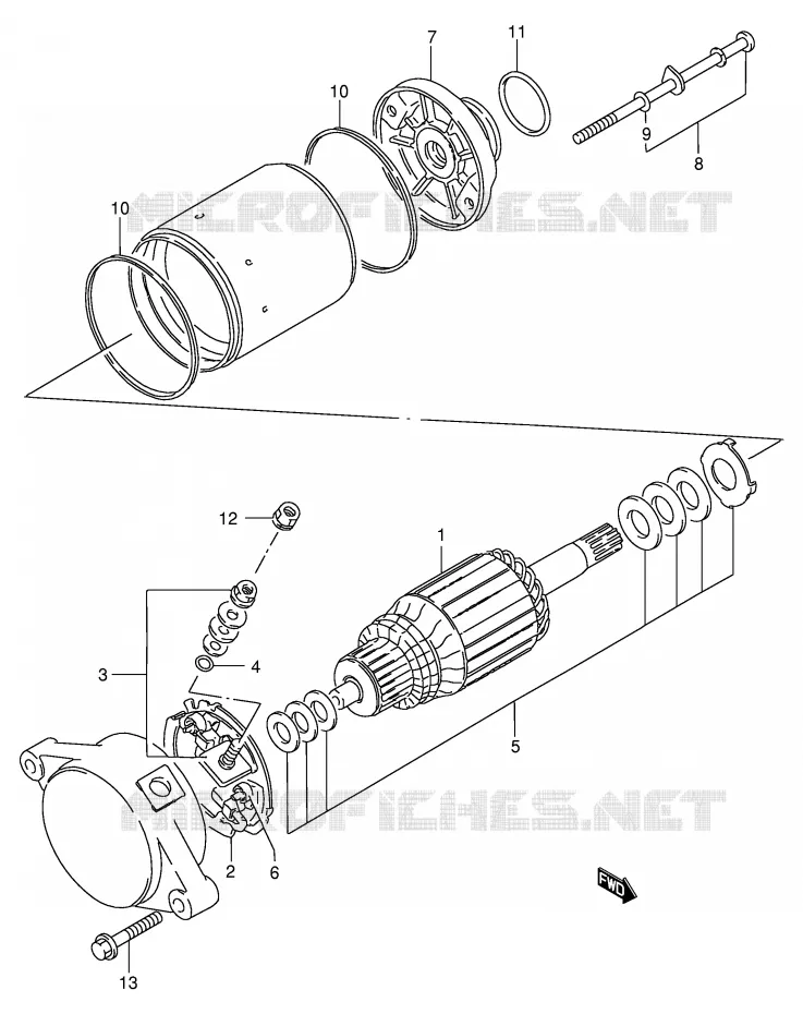 STARTMOTOR (MODELE X) Suzuki QUAD 300 KINGQUAD 2001  LT-F300FK1(E24)
