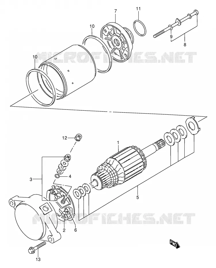 STARTMOTOR (MODELE X) Suzuki QUAD 300 KINGQUAD 2001  LT-F300K1(E24)
