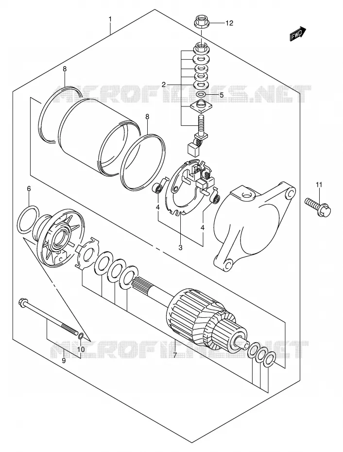 STARTMOTOR Suzuki QUAD 400 EIGER 2006  LT-F400FK6(P3/P28)