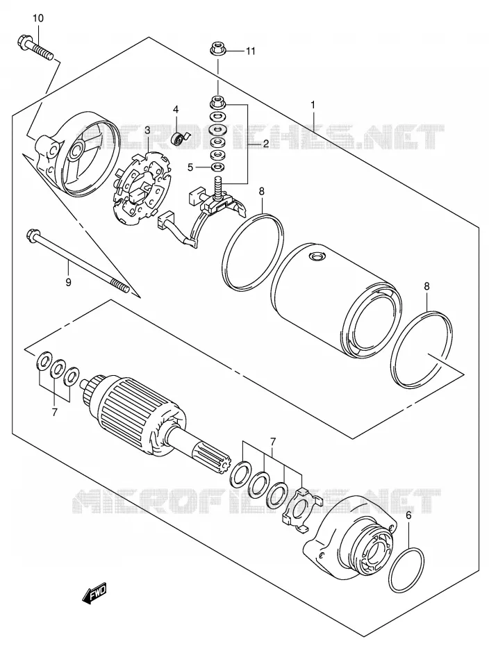 STARTMOTOR Suzuki QUAD 500 KINGQUAD 2007  LT-A500FK7(P28/P33)