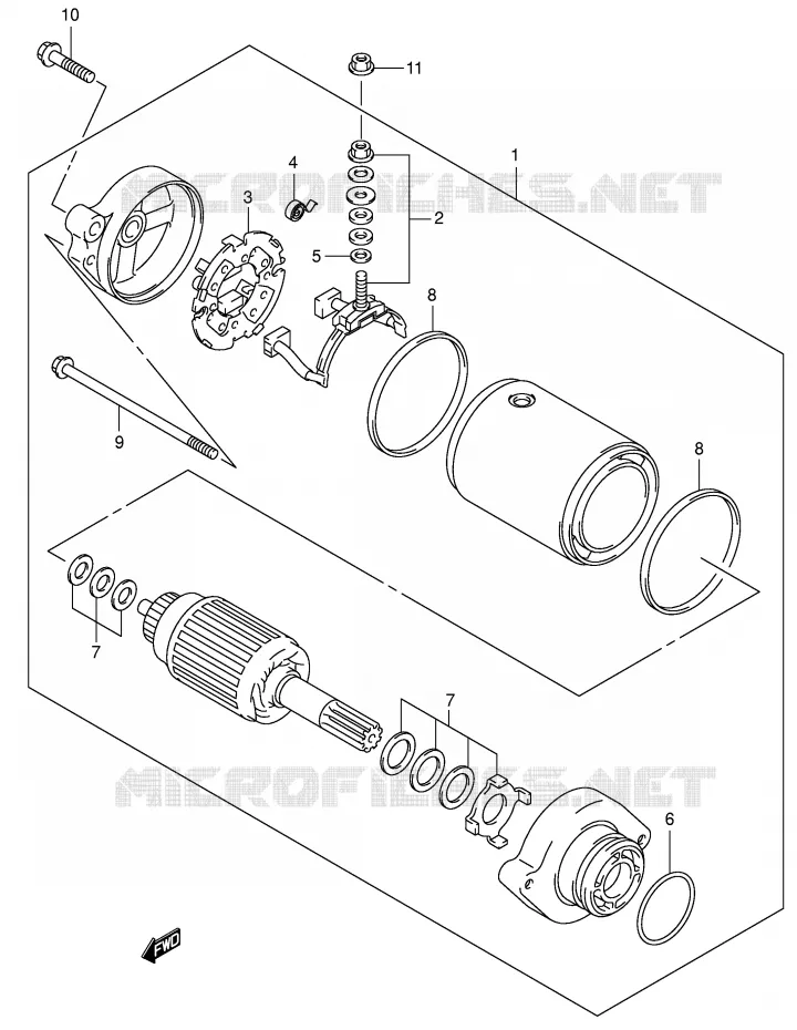 STARTMOTOR Suzuki QUAD 500 VINSON 2005  LT-F500FK5(P28/P33)