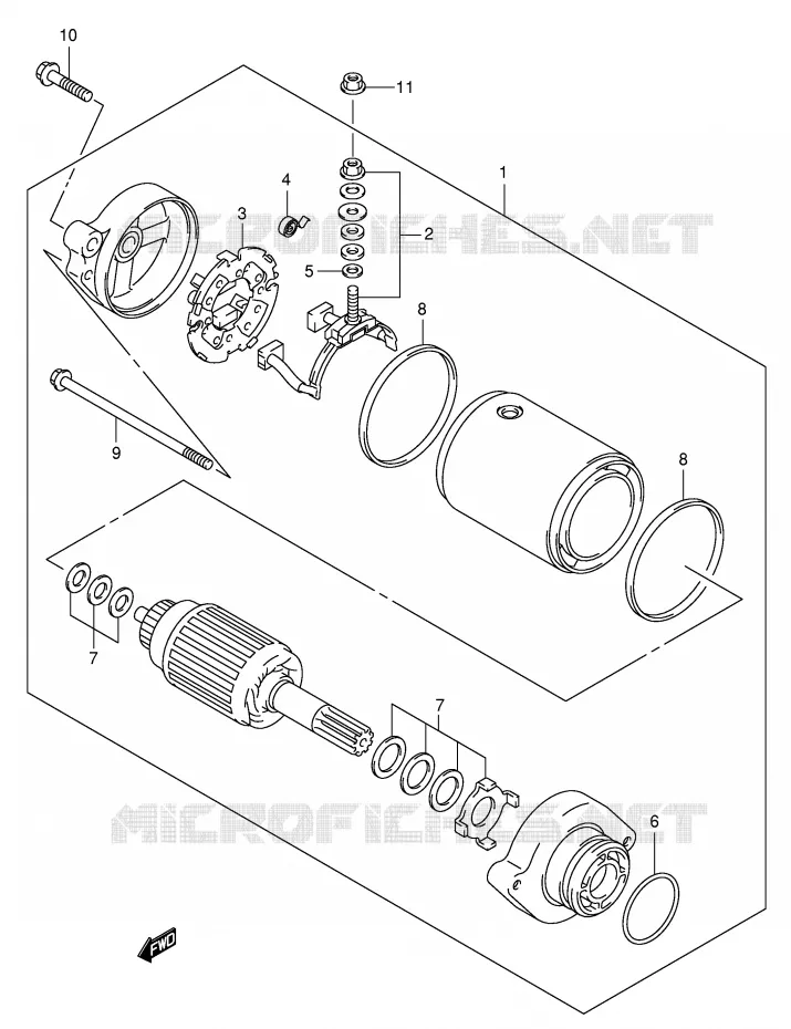 STARTMOTOR Suzuki QUAD 500 VINSON 2007  LT-F500FK7(P24)