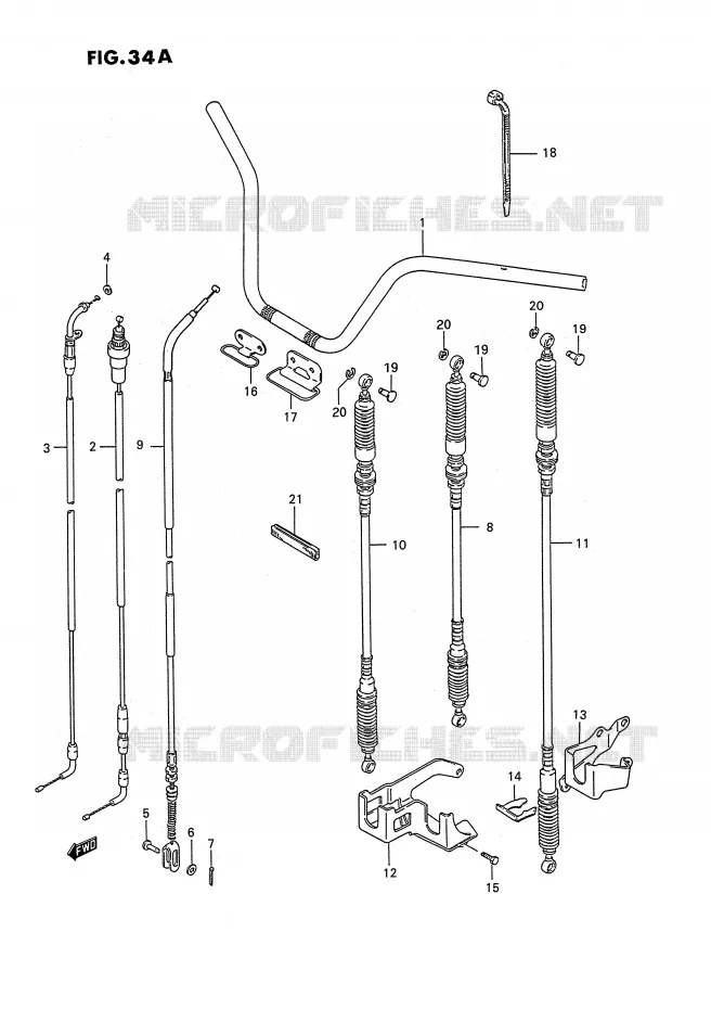 STUUR (MODELE L/M/N/P/R/S/T) Suzuki QUAD 250 OZARK 1995  LT-F250S(E2)