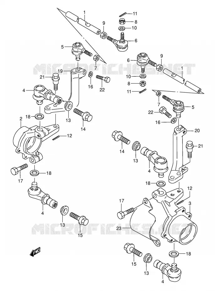 STUURINRICHTINGS - HUB Suzuki QUAD 250 KINGQUAD 1996  LT-F4WDT(E17)
