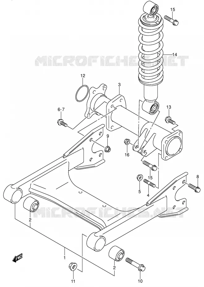 SWINGARM (MODELE K2/K3/K4) Suzuki QUAD 250 OZARK 2003  LT-F250K3(E3/E28)
