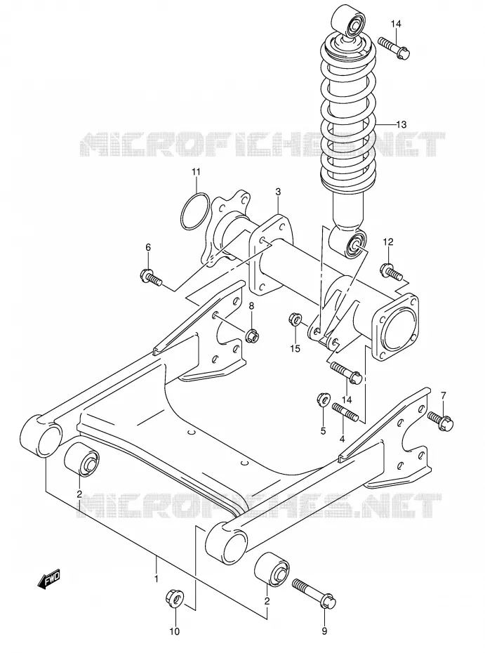 SWINGARM (MODELE K2/K3/K4) Suzuki QUAD 250 OZARK 2005  LT-F250K5(E17)