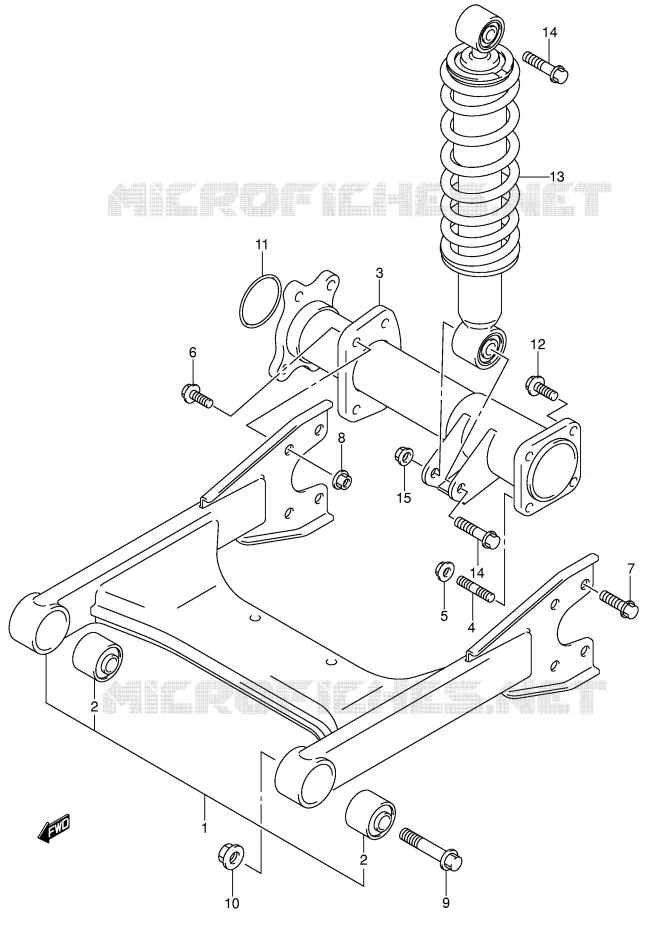 SWINGARM (MODELE K5/K6) Suzuki QUAD 250 OZARK 2004  LT-F250K4(E3/E28)