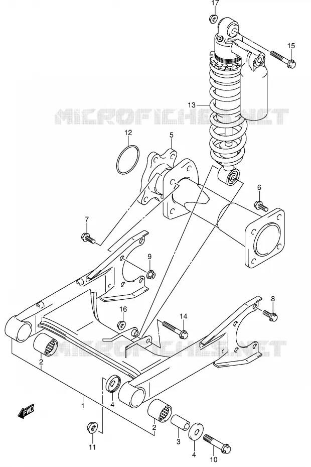 SWINGARM Suzuki QUAD 250 QUADSPORT 2008  LT-Z250K8(E19)
