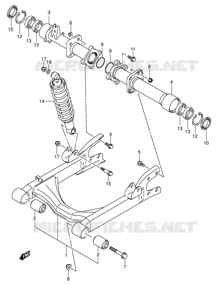 SWINGARM Suzuki QUAD 400 EIGER 2004  LT-F400FK4(P24)