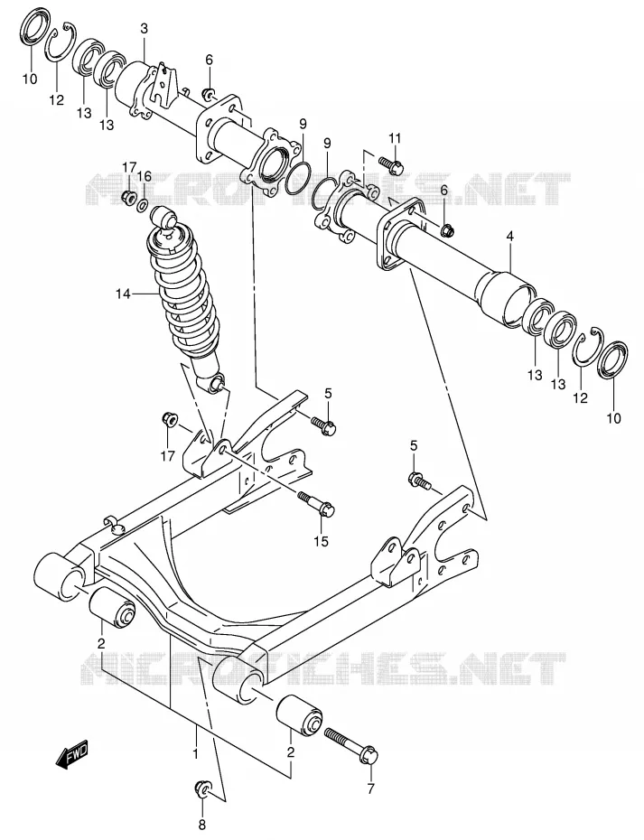 SWINGARM Suzuki QUAD 400 EIGER 2006  LT-F400K6(P3/P28)